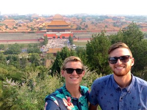 Us overlooking the Forbidden City