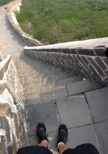 It is VERY steep at some points. I had to climb up this using my hands.