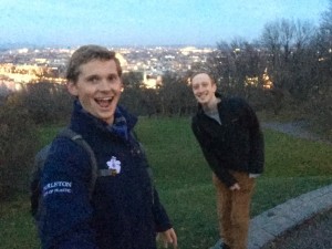Meeting up with David. Carleton Mens Lacrosse takes on Budapest.
