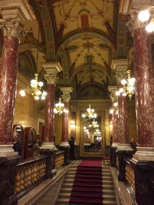 The royal entrance within the Hungarian State Opera House.  It is really stunning.