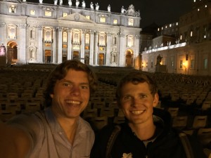 A selfie outside of St. Peter's Basilica!